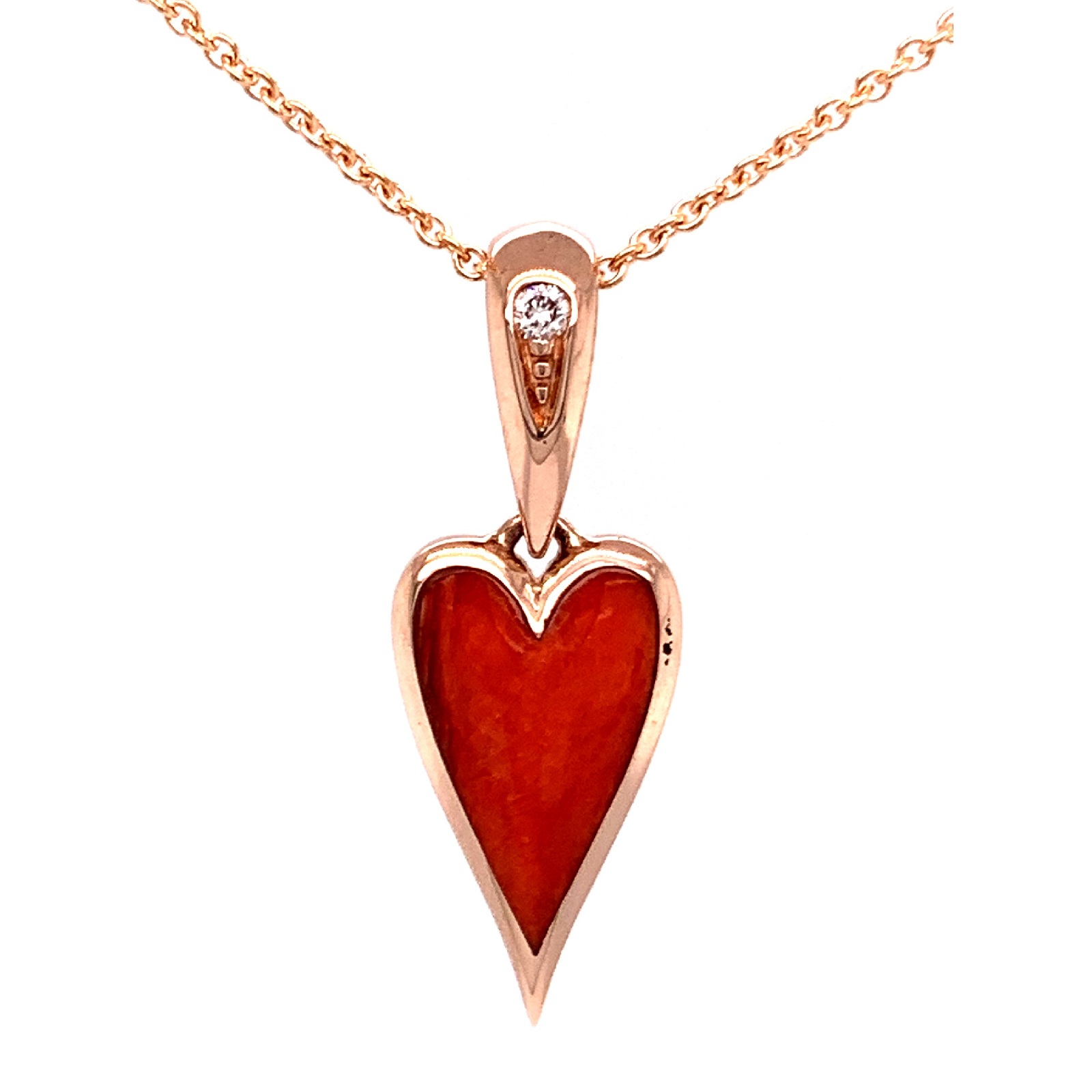 Kabana 14 Karat Rose Gold Diamond Bronze Mother of Pearl Spiny Oyster Pendant eBay